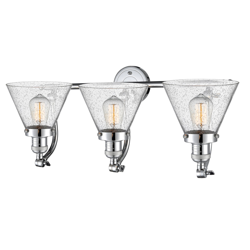 Innovations Lighting Large Cone 3 Light Bath Vanity Light Part Of The Franklin Restoration Collection 515-3W-PC-G44-LED