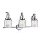 Bell Bath Vanity Light shown in the Polished Chrome finish with a Clear shade