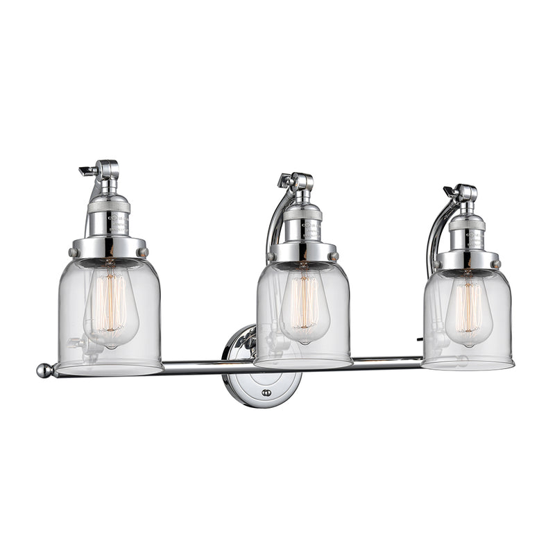 Bell Bath Vanity Light shown in the Polished Chrome finish with a Clear shade