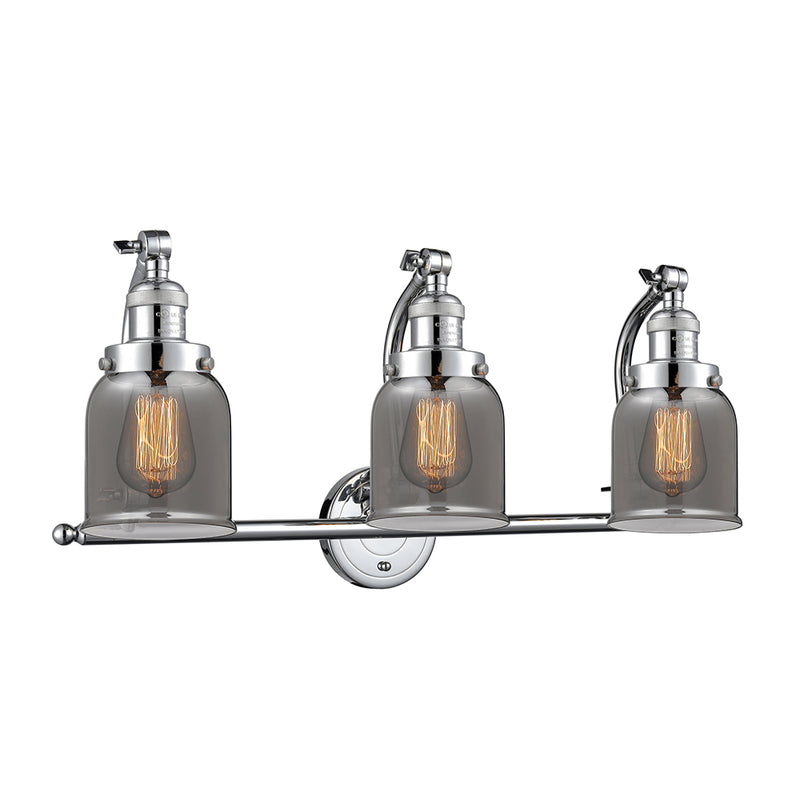 Bell Bath Vanity Light shown in the Polished Chrome finish with a Plated Smoke shade