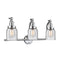 Bell Bath Vanity Light shown in the Polished Chrome finish with a Seedy shade