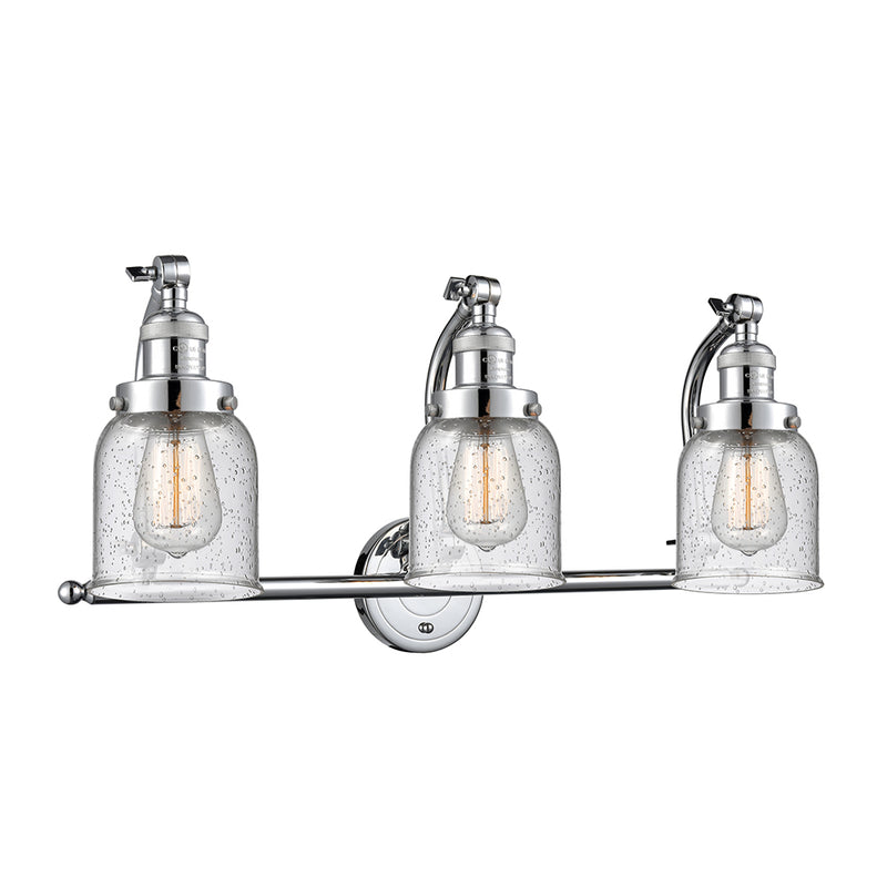 Bell Bath Vanity Light shown in the Polished Chrome finish with a Seedy shade