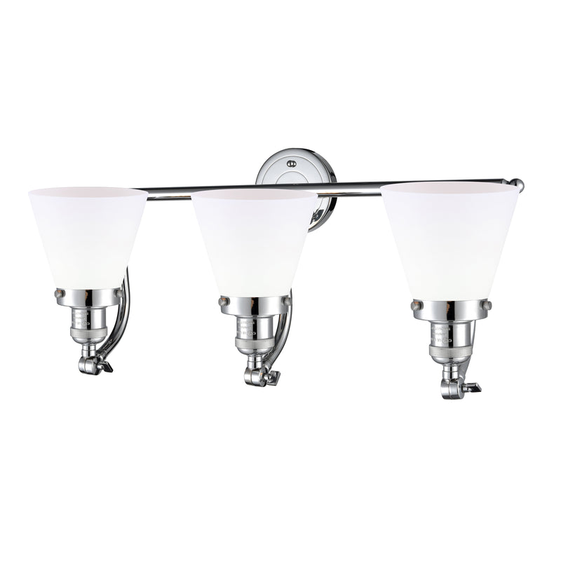 Innovations Lighting Small Cone 3 Light Bath Vanity Light Part Of The Franklin Restoration Collection 515-3W-PC-G61-LED