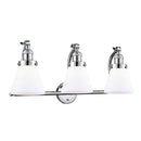 Cone Bath Vanity Light shown in the Polished Chrome finish with a Matte White shade
