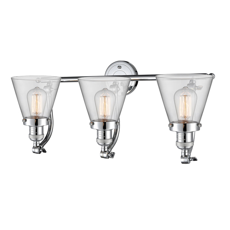 Innovations Lighting Small Cone 3 Light Bath Vanity Light Part Of The Franklin Restoration Collection 515-3W-PC-G62-LED