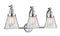 Innovations Lighting Small Cone 3-100 watt 28 inch Polished Chrome Clear glass  180 Degree Adjustable Swivels 5153WPCG62