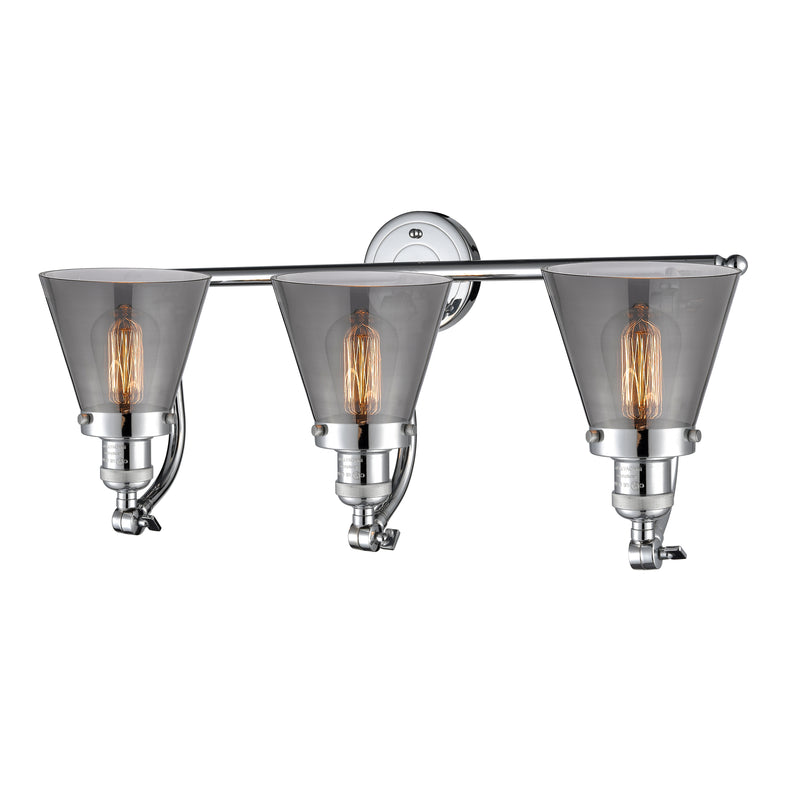 Innovations Lighting Small Cone 3 Light Bath Vanity Light Part Of The Franklin Restoration Collection 515-3W-PC-G63-LED