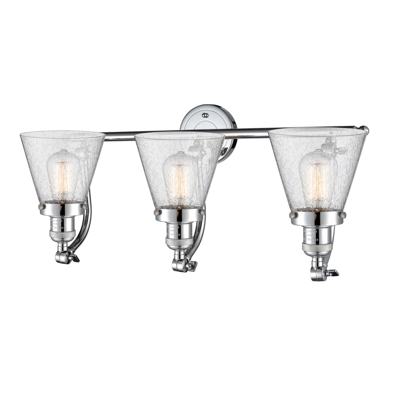Innovations Lighting Small Cone 3 Light Bath Vanity Light Part Of The Franklin Restoration Collection 515-3W-PC-G64-LED