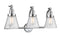Innovations Lighting Small Cone 3-100 watt 28 inch Polished Chrome Seedy glass  180 Degree Adjustable Swivels 5153WPCG64