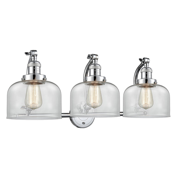 Bell Bath Vanity Light shown in the Polished Chrome finish with a Clear shade