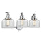 Bell Bath Vanity Light shown in the Polished Chrome finish with a Clear shade
