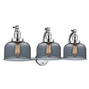 Bell Bath Vanity Light shown in the Polished Chrome finish with a Plated Smoke shade