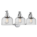 Bell Bath Vanity Light shown in the Polished Chrome finish with a Seedy shade