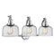 Bell Bath Vanity Light shown in the Polished Chrome finish with a Seedy shade