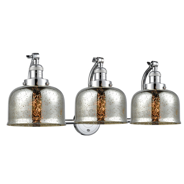 Bell Bath Vanity Light shown in the Polished Chrome finish with a Silver Plated Mercury shade
