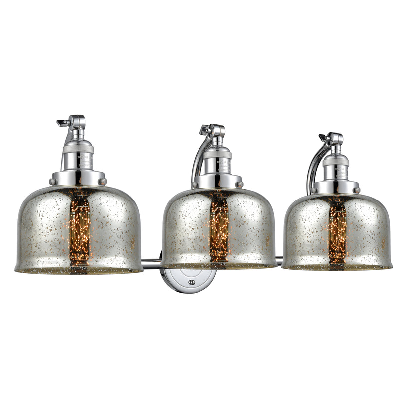 Bell Bath Vanity Light shown in the Polished Chrome finish with a Silver Plated Mercury shade
