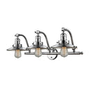 Railroad Bath Vanity Light shown in the Polished Chrome finish with a Polished Chrome shade