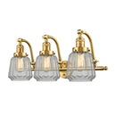 Chatham Bath Vanity Light shown in the Satin Gold finish with a Clear shade