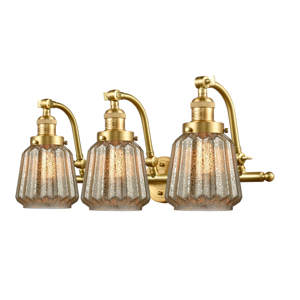 Chatham Bath Vanity Light shown in the Satin Gold finish with a Mercury shade