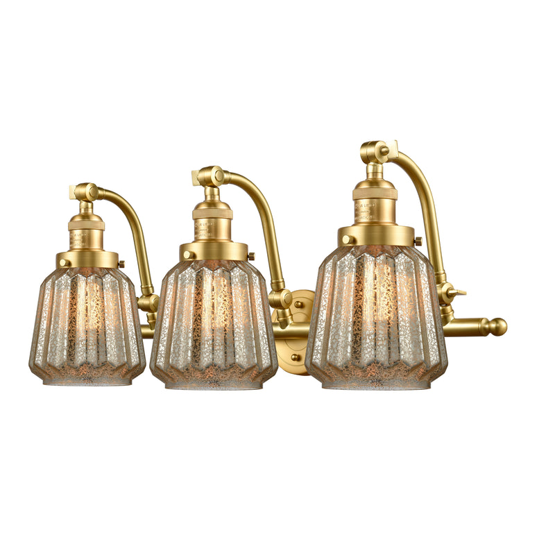 Chatham Bath Vanity Light shown in the Satin Gold finish with a Mercury shade