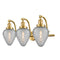 Geneseo Bath Vanity Light shown in the Satin Gold finish with a Clear Crackled shade
