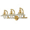 Halophane Bath Vanity Light shown in the Satin Gold finish with a Clear Halophane shade