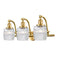 Colton Bath Vanity Light shown in the Satin Gold finish with a Clear Halophane shade