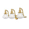 Olean Bath Vanity Light shown in the Satin Gold finish with a Seedy shade