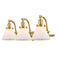 Cone Bath Vanity Light shown in the Satin Gold finish with a Matte White shade