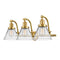 Cone Bath Vanity Light shown in the Satin Gold finish with a Clear shade