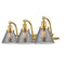 Cone Bath Vanity Light shown in the Satin Gold finish with a Plated Smoke shade