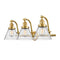 Cone Bath Vanity Light shown in the Satin Gold finish with a Seedy shade