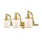 Bell Bath Vanity Light shown in the Satin Gold finish with a Matte White shade