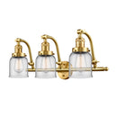 Bell Bath Vanity Light shown in the Satin Gold finish with a Clear shade