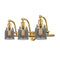 Bell Bath Vanity Light shown in the Satin Gold finish with a Plated Smoke shade