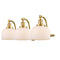 Bell Bath Vanity Light shown in the Satin Gold finish with a Matte White shade