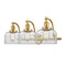 Bell Bath Vanity Light shown in the Satin Gold finish with a Clear shade