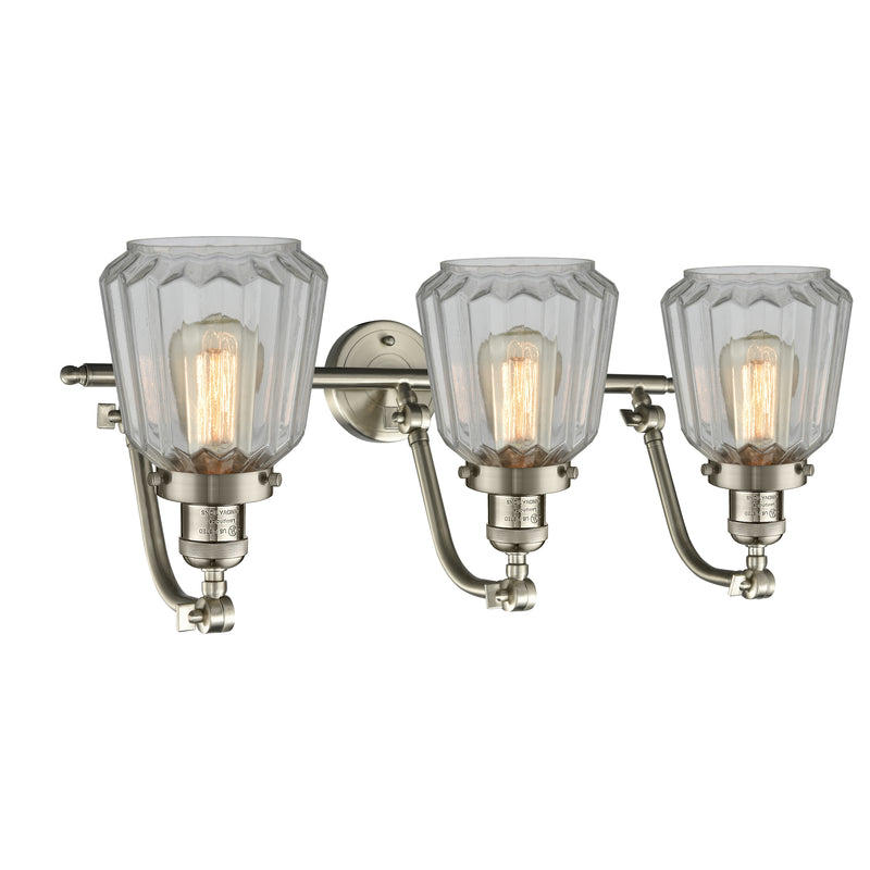 Innovations Lighting Chatham 3 Light Bath Vanity Light Part Of The Franklin Restoration Collection 515-3W-SN-G142