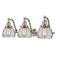 Fulton Bath Vanity Light shown in the Brushed Satin Nickel finish with a Clear shade