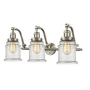 Canton Bath Vanity Light shown in the Brushed Satin Nickel finish with a Seedy shade