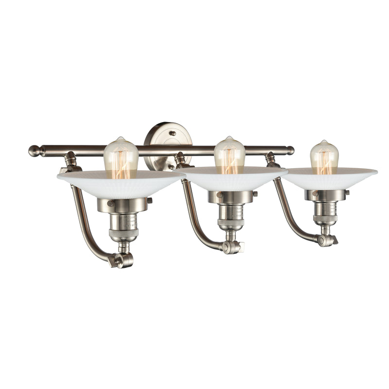 Innovations Lighting Halophane 3 Light Bath Vanity Light Part Of The Franklin Restoration Collection 515-3W-SN-G1