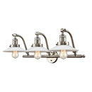 Halophane Bath Vanity Light shown in the Brushed Satin Nickel finish with a Matte White Halophane shade