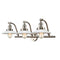 Halophane Bath Vanity Light shown in the Brushed Satin Nickel finish with a Matte White Halophane shade