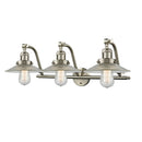 Halophane Bath Vanity Light shown in the Brushed Satin Nickel finish with a Clear Halophane shade