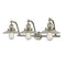 Halophane Bath Vanity Light shown in the Brushed Satin Nickel finish with a Clear Halophane shade
