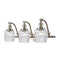 Colton Bath Vanity Light shown in the Brushed Satin Nickel finish with a Clear Halophane shade