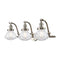 Olean Bath Vanity Light shown in the Brushed Satin Nickel finish with a Clear shade