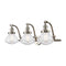 Olean Bath Vanity Light shown in the Brushed Satin Nickel finish with a Seedy shade