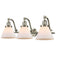 Cone Bath Vanity Light shown in the Brushed Satin Nickel finish with a Matte White shade