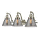 Cone Bath Vanity Light shown in the Brushed Satin Nickel finish with a Plated Smoke shade